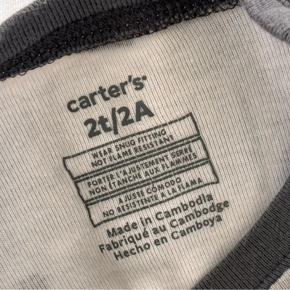 ⭒ 2T Carter’s Gray Two Piece Set Animals Seal Whale Wolf Bear Long Sleeve ⭒ - Picture 4 of 14